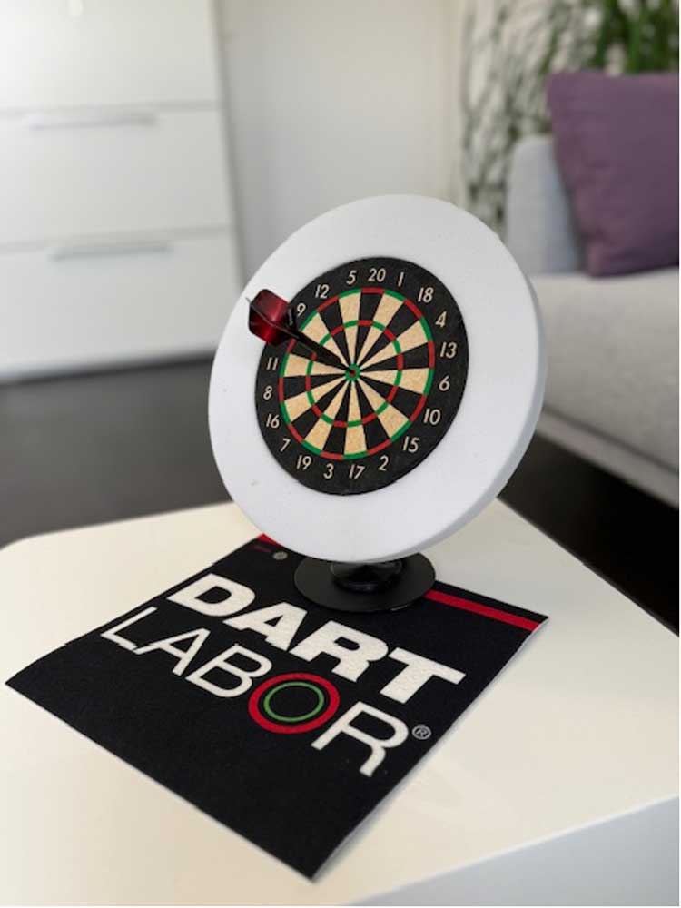 Allflash Dart Labor Mini Tisch Dartboard | inkl. 4c Werbedruck