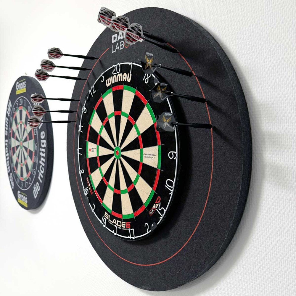 Allflash Dart Labor Darthalterung Catchring 69 cm | Platz für 12 Pfeile - Schwarz